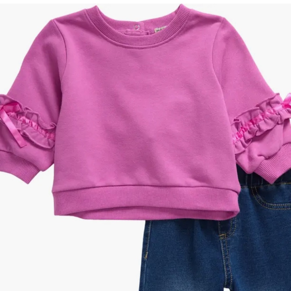 50. Habitual Pink Ruffle Sleeve Kids Matching Set